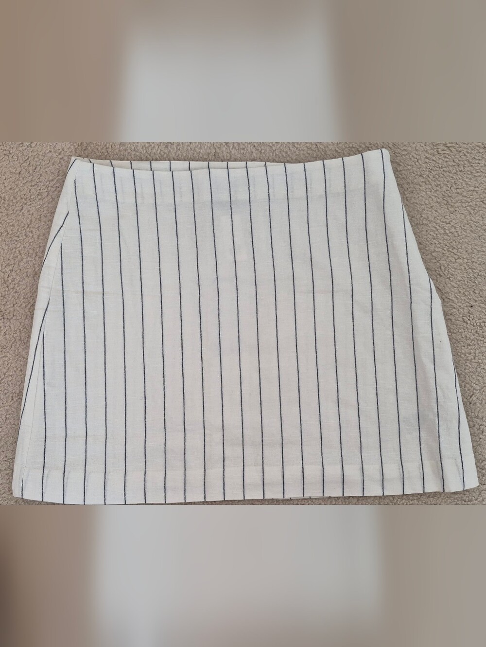 GAP Linen Mini Skirt Navy Pinstripes